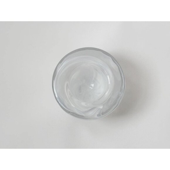 Kosta Boda Atoll Anna Ehrner Swedish 80\'s Vintage White Glass Swirl Votive